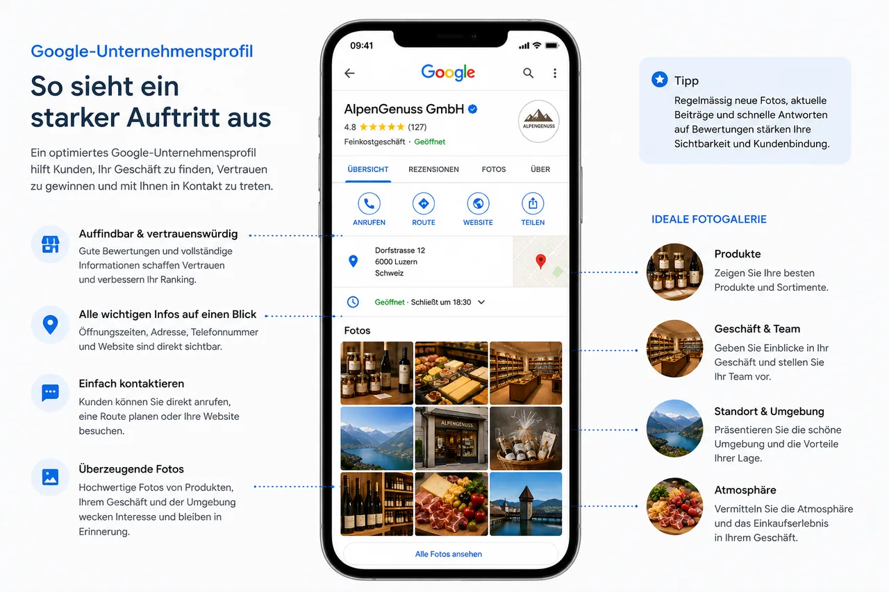 Die Fotos, die im Google-Profil Vertrauen aufbauen.